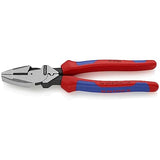 ▶ KNIPEX  Alicates de lineman de apalancamiento ultra alto de 9.5 pulgadas con extractor de cinta de pescado y crimpadora