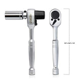 ▶ NEIKO ® Llave de carraca para andamios  de 1/2 pulgada, acero al cromo vanadio | Vaso profundo de 7/8 de pulgada
