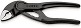 ▶ KNIPEX Cobra® XS Llave para tubos y tenaza para bombas de agua gris atramentado, superficie rugosa y en relieve 100 mm (cartulina autoservicio/blíster) 87 00 100 BK