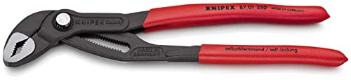 ▶ KNIPEX  Cobra Tenaza para Bombas de Agua Hightech Atramentado Recubiertos de Plástico Antideslizante, 250 mm, rojo