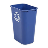 Rubbermaid Commercial Products Cubo de basura para reciclaje de escritorio grande de 41 cuartos de galón/10.25 galones, para hogar/oficina/debajo del escritorio, azul (FG295773BLUE)