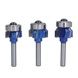 ▶ Broca fresadora r Edge Router-3Pcs bit 1/4in Shank 4 Tooth Round Routers bits para carpintería