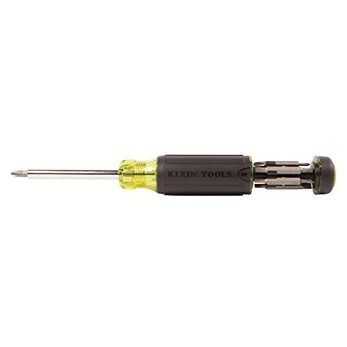 Klein Tools Destornillador Hmultibroca 15 en 1 con 14 puntas de destornillador, incluyendo broca Schrader, y un destornillador de tuerca de 1/4 pulgadas