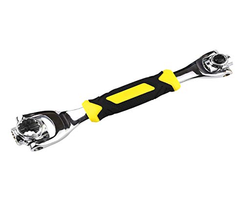 ▶Llave multifuncional 8 en 1, llave 48 en 1 con cabezal giratorio de 360 grados (amarilla)