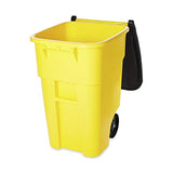 ▶ Rubbermaid Commercial Products BRUTE Rollout Waste/Utility Container, 50-gallon, Yellow