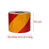 ▶ Cinta De Advertencia De Peligro Autoadhesiva Marca De Seguridad Cinta Reflectante Cinta De Barrera Antideslizante Vehículos Impermeables 15 CM × 50 M,Red & White
