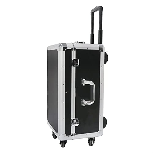 ▶ MALETIN CON RUEDAS /Maletín Caja de herramientas dura de aluminio Caja de herramientas de almacenamiento portátil Estuche de transporte con ruedas Cofre organizador de equipos con espuma extraíble Or