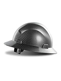 ▶ Casco duro de ala completa, aprobado por OSHA, diseño gris carbón premium, casco de seguridad FRP con suspensión de trinquete ajustable de 4 puntos, clase C