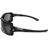 ▶Gafas de sol deportivas acolchadas de seguridad para motocicleta, color negro con lente ahumada