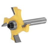 ▶ Broca fresadora de carburo cementado de 4 cuchillas, cortador de limpieza de fondo plano, herramienta de corte para fresado de carpintería(4-Blade T Slot Router Bit 6x1/4)