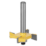 ▶ Broca fresadora de carburo cementado de 4 cuchillas, cortador de limpieza de fondo plano, herramienta de corte para fresado de carpintería(4-Blade T Slot Router Bit 6x1/4)