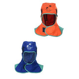 ▶Capucha soldador protectora Sombrero ignífugo Naranja + Azul