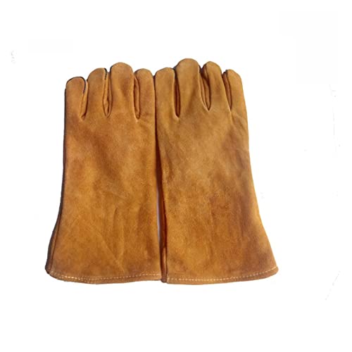 ▶Guantes de Soldador de Cuero Anti-Heat Guantes de Seguridad for soldar Guantes de protección de Metal for soldar Resistente al Calor