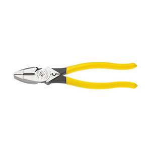 Alicates de crimpado de lineman, diseño aerodinámico de alto apalancamiento hecho de acero endurecido por inducción, 9 pulgadas Klein Tools