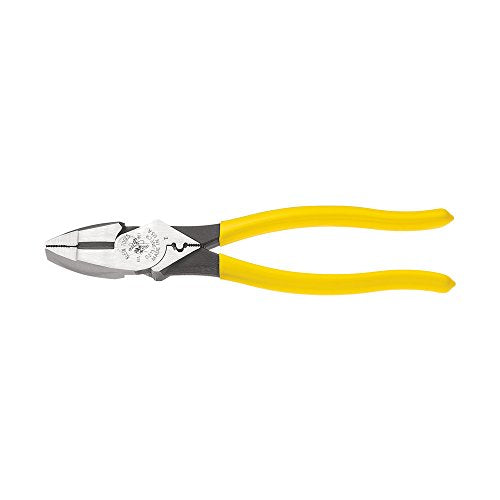 Alicates de crimpado de lineman, diseño aerodinámico de alto apalancamiento hecho de acero endurecido por inducción, 9 pulgadas Klein Tools