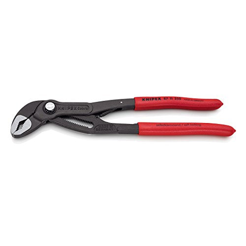 ▶ KNIPEX Cobra...Matic Tenaza para Bombas de Agua Atramentado Recubiertos de Plástico Antideslizante, 250 mm, color gris