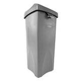 Rubbermaid Commercial Untouchable Trash Can with Swing Lid Combo, 23-Gallon, Rectangular, Gray,