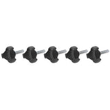Tornillo de Ajuste de Perilla Manual, 5 Piezas M6x30 mm Tornillo de Sujeción Negro Cabeza Triangular Roscado Tornillo Moleteado Perillas de Agarre Tornillo de Pulgar