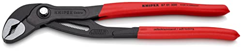 ▶ KNIPEX Cobra Tenaza para Bombas de Agua Hightech Recubiertos de Plástico Antideslizante, 300 mm, color gris