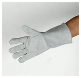 ▶ Guantes de soldador sensibles suaves Guantes de soldadura de espuma de doble capa Guantes de cuero Guantes de soldador wear-resistant, anti-scalding, flame