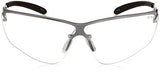 ▶ Silium Safety Eyewear with Silver Metal + TPE Semi-Rimless Frame and Clear Lens