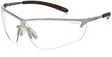 ▶ Silium Safety Eyewear with Silver Metal + TPE Semi-Rimless Frame and Clear Lens