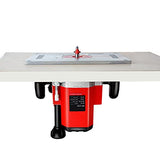 Mesa de enrutador de aluminio para bancos de carpintería, placa de enrutador, herramientas de madera, fresadora con anillos (rojo 13 pulgadas)