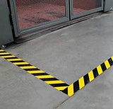 Cinta de seguridad de advertencia de peligro, color negro y amarillo, 5 cm x 16,5 m