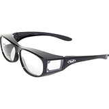 ▶ Global Vision Escort Ajuste de seguridad sobre gafas, marco negro (3 unidades, 1 lente transparente, 1 lente ahumada, 1 lente amarilla)