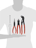 ▶ KNIPEX Tools Juego de herramientas de 3 piezas para nariz larga, cortador diagonal y alicates de cocodrilo, rojo (el embalaje puede variar)
