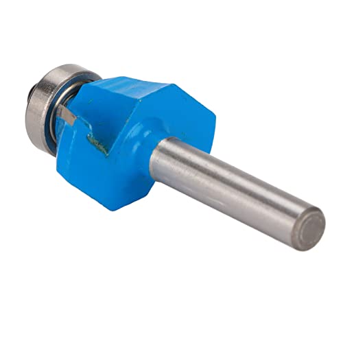 ▶ Broca fresadora 45 Grados 1/4in Chaflán Broca de Enrutador Herramienta de Chaflán de Vástago Redondo con Rodamiento Superior para Carpintería(1/4 * 1/2)