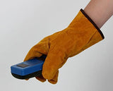 ▶Guantes de la soldador de Cuero, Guantes Protectores de Aislamiento térmico Duradero. Guantes Protectores