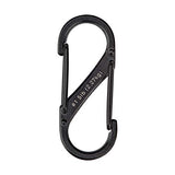 Nite Ize Size-1 S-Biner - Mosquetón doble, acero inoxidable, negro, paquete de 2