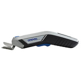 ▶ DREMEL - Tijeras eléctricas inalámbricas recargables USB de 4 V con dos accesorios de cuchilla, cable USB y bloque de alimentación, ideal para cortar tela, cartón y material de papel