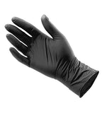 Guantes De Nitrilo Negro Libre de Latex Sin Polvo deshechable resistente antiadherente uso industrial alto rendimiento ideal para cocinar pack de 100 piezas (Large) (La presentacion puede variar)
