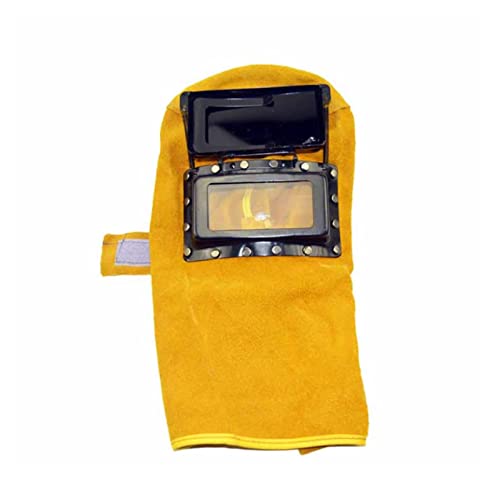 ▶Capucha Soldador de Cuero Lente Solar Cubierta de Tapa Solar Soldado de Cuero aliviar almejado Soldador de Casco de protección de protección de Seguridad