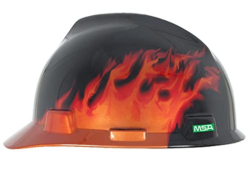 ▶ Casco de seguridad con suspensión de trinquete Fas-Trac III | Carcasa de polietileno, correas de corona autoajustables – Tamaño estándar en color negro fuego