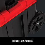 ▶ CRAFTSMAN Caja de herramientas rodantes con ruedas, bloqueable, color rojo, 20 pulgadas