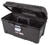 ▶ Caja de Herramientas con Compartimentos Gemelos en la Parte Superior, 43,2 cm, Negro, 4 uds. por Paquete
