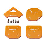 Herramientas Carpintería  HERMIT TOOLS Plantilla de esquina 12 en 1 para enrutadora/recortadora R5 R10 R15 R20 R25 R30, T5 T10 T15 T20 T25 T30 Medio Redondo Radio de esquina Quick Jig (12 radios diferentes)