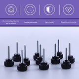 ▶ Juego de 20 pomos de sujeción moleteados con rosca macho redonda M4 x 20 mm, color negro, con tornillos de sujeción para tornillos de extracción rápida