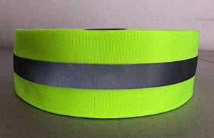 Cinta Reflectante de Alta Visibilidad 50m Ancho 5cm 2" Cinta de Seguridad Reflectiva de Tela Uniformes Chalecos de Seguridad Reflejante Advertencia de Cosido Ajuste de Seguridad (Limón)