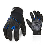 ▶ Guantes de trabajo de Cuero de Vaca de Grano Completo, Compatibles con Pantalla Táctil (8/M, Azul, CA9730HL)