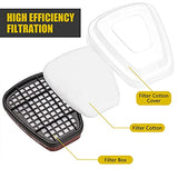 Jabey Respirador Reutilizable de Media Cara 6200 de Gas Protección respiratoria Respiradores para Pintar Vapor orgánico Soldadura Pulido Carpintería y Otra protección Laboral