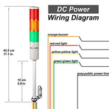 LUBAN - Luces LED de 12 V para torre de advertencia industrial, luces de torre, indicador de señal de seguridad, luz LED Andon (DC 12 V/3 capas/con sonido)
