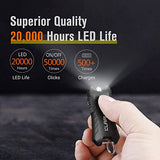 🔦 Linterna recargable Klarus Mi2 Mini llavero linternas LED, súper ligeras y pequeñas, recargables, 40 lúmenes, luz de flash EDC con batería integrada y cable USB (negro)