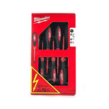 ▶ MILWAUKEE  Hand Tools - Juego de destornilladores VDE, 7 piezas SL/PH/PZ/Tester