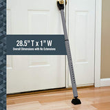 ▶ Barra de seguridad ajustable 2 en 1, barra de tope de puerta que se asegura a la perilla de la puerta, fuerte agarre a prueba de arañazos, estable contra el piso, perilla de puerta extraíble para uso en puertas correderas, portátil y fácil de usar