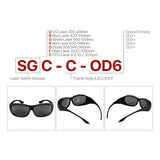 ▶ Láser protección ocular gafas de seguridad Gafas protectoras para máquina de grabado de corte de CO2 Estilo CCloudray OD4 + CE 10600nm