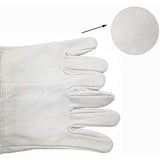 ▶ Guantes de jardinería de piel de cabra para apicultura con mangas ventiladas y puños elásticos a prueba de picaduras para jardinería, trabajo, cactus y poda de rosas